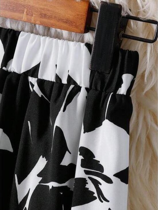 Women Random Print Casual Skirt Black Vacation Summer - Picture 4 of 8